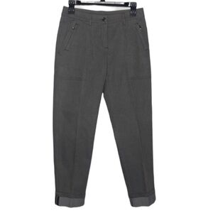 St John High Rise Cuffed Hem Gray Ankle Pant
